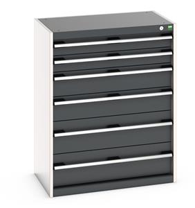 Bott Cubio drawer cabinet with overall dimensions of 800mm wide x 525mm deep x 1000mm high Cabinet consists of 2 x 100mm, 2 x 150mm and 2 x 200mm high drawers 100% extension drawer with internal dimensions of 675mm wide x 400mm deep. The drawers... Bott Drawer Cabinets 800 Width x 525 Depth